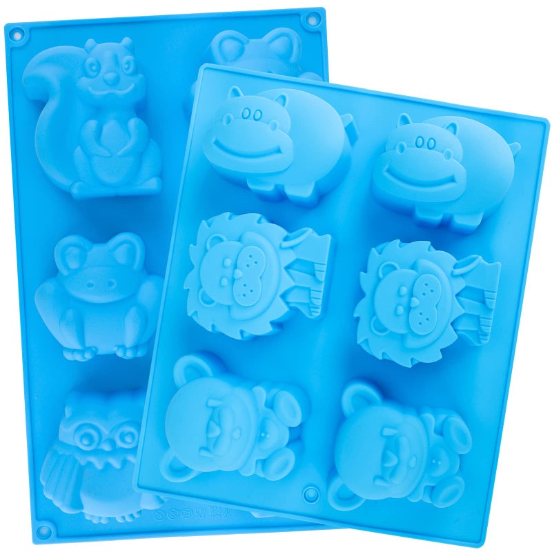 Beasea Animal Soap Molds, 2 Pack Large 3D Silicone Mat Chocolate Cake Candy Cookie Baking Making Clay Ice DIY Hard Resin Gummy Cube Tray Set Decoration Handmade Craft Bear Shape - Image 1
